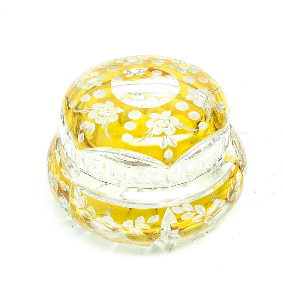 Art Deco ashtray, crystal glass, Huta Julia, Poland, 1960s. - 186910