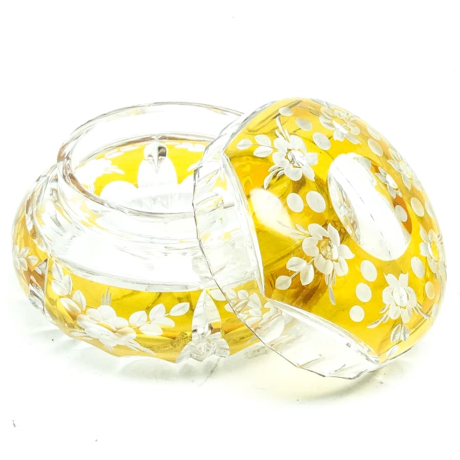 Art Deco ashtray, crystal glass, Huta Julia, Poland, 1960s. - 186913