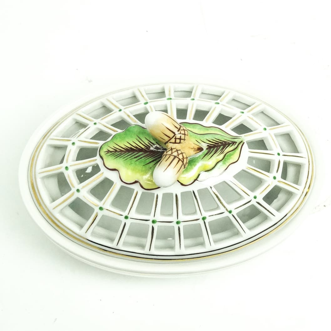 Bomboniera Art Nouveau, ceramika kremowa, Ćmielów, Polska, lata 50. - 186933