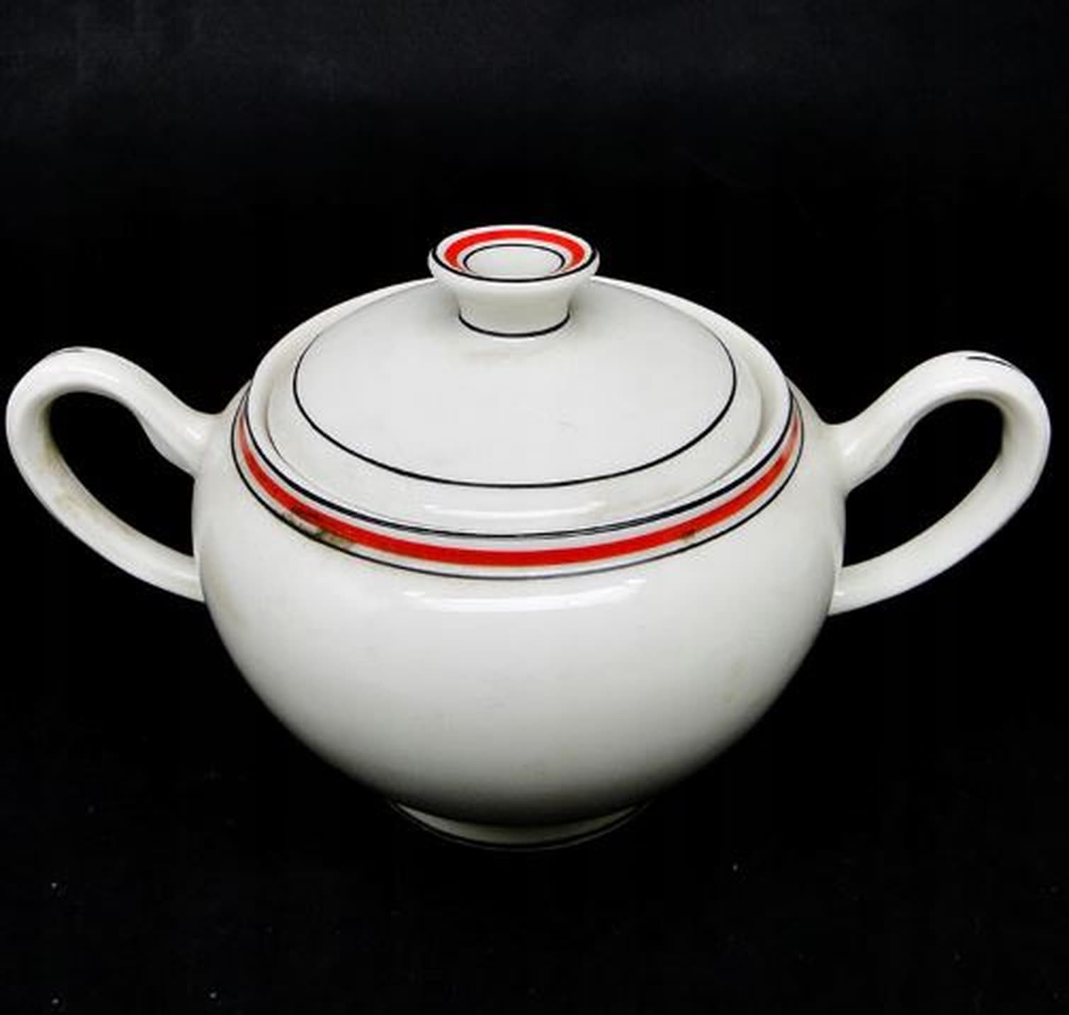 Cukiernica Art déco, ceramika kremowa, Polska, lata 30. - 187046