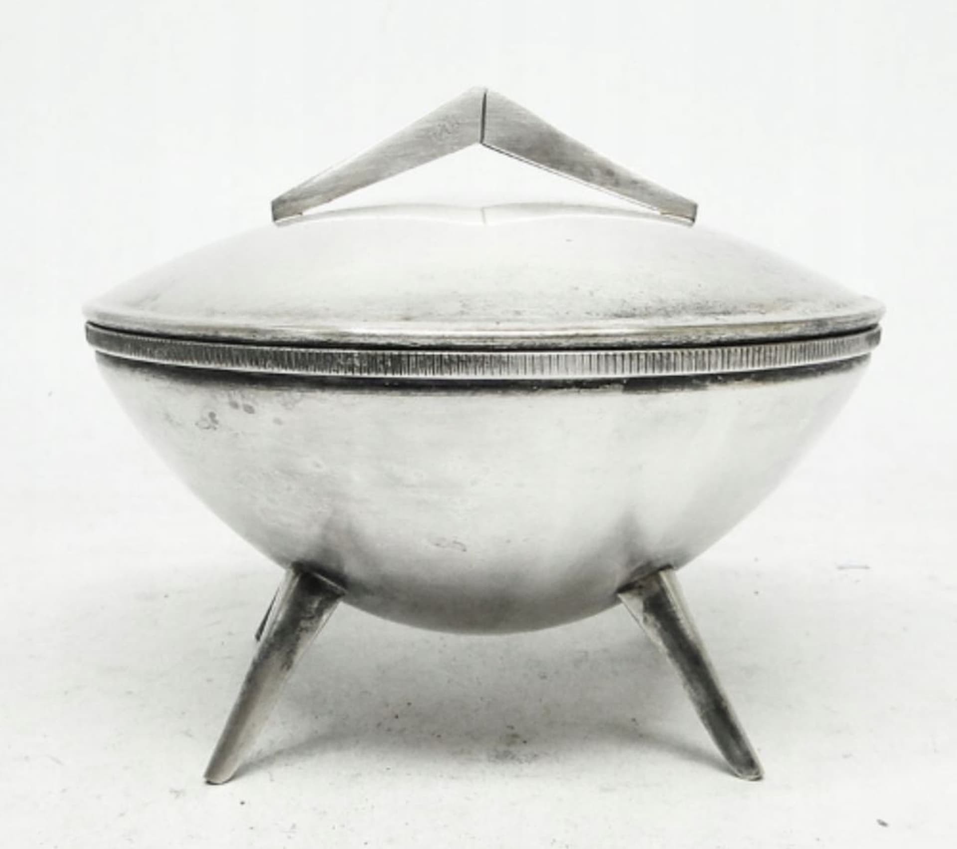 Cukiernica space age, mosiądz srebrzony, Polska, lata 60. - 187163