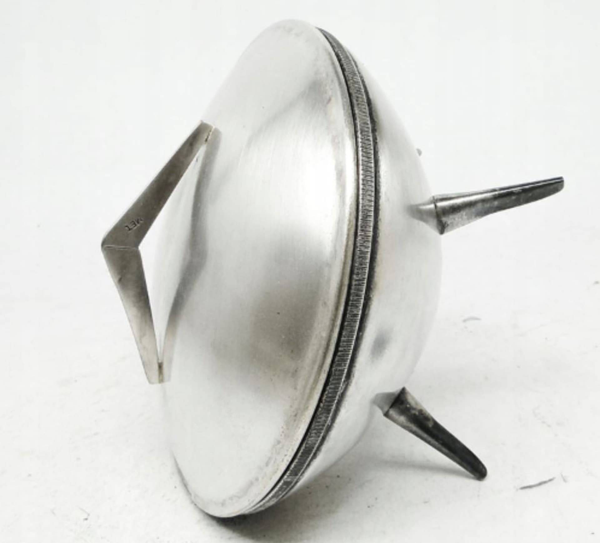 Cukiernica space age, mosiądz srebrzony, Polska, lata 60. - 187162