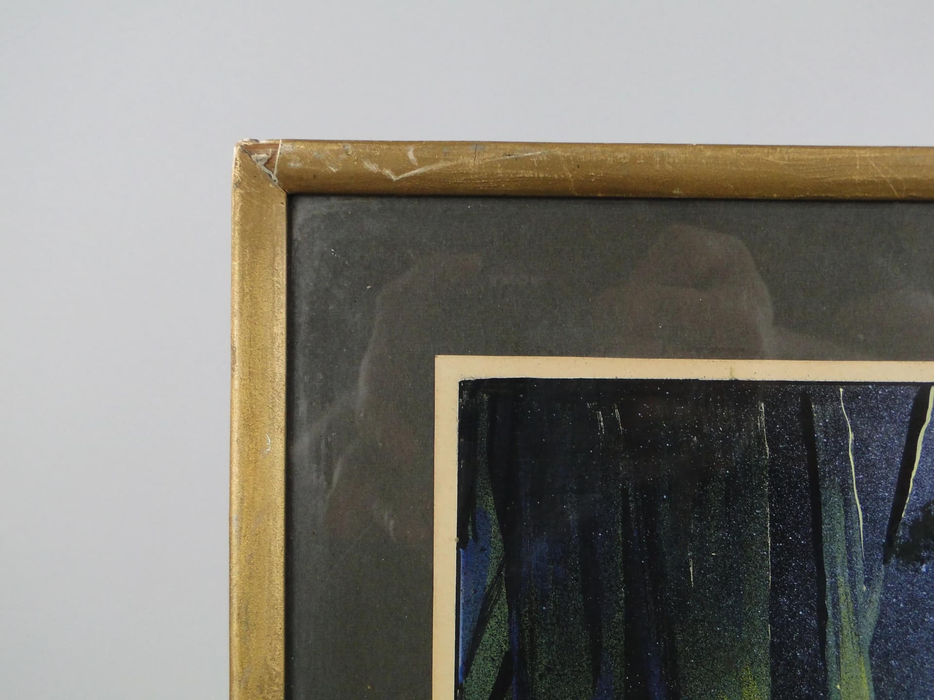 Obraz Biesiada w lesie, tempera, papier, aut. E. Jeschke, Czechosłowacja, lata 30. - 12980