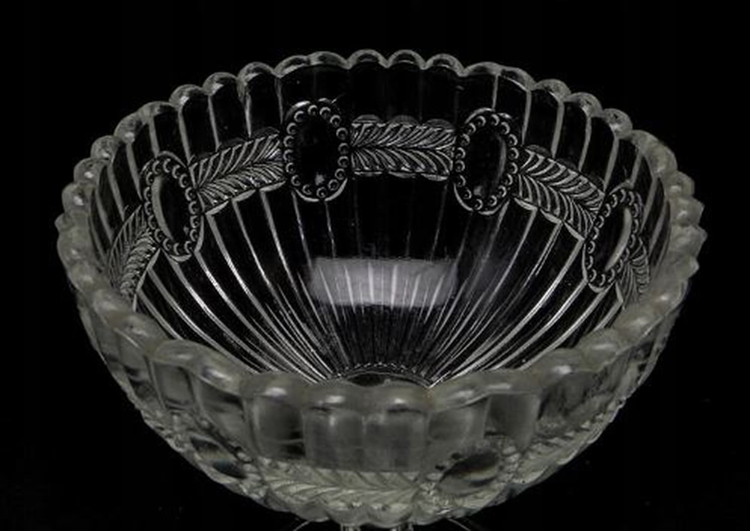 Cukiernica pucharowa koszyczkowa, szkło prasowane, Ząbkowice, Polska, lata 70. - 187181