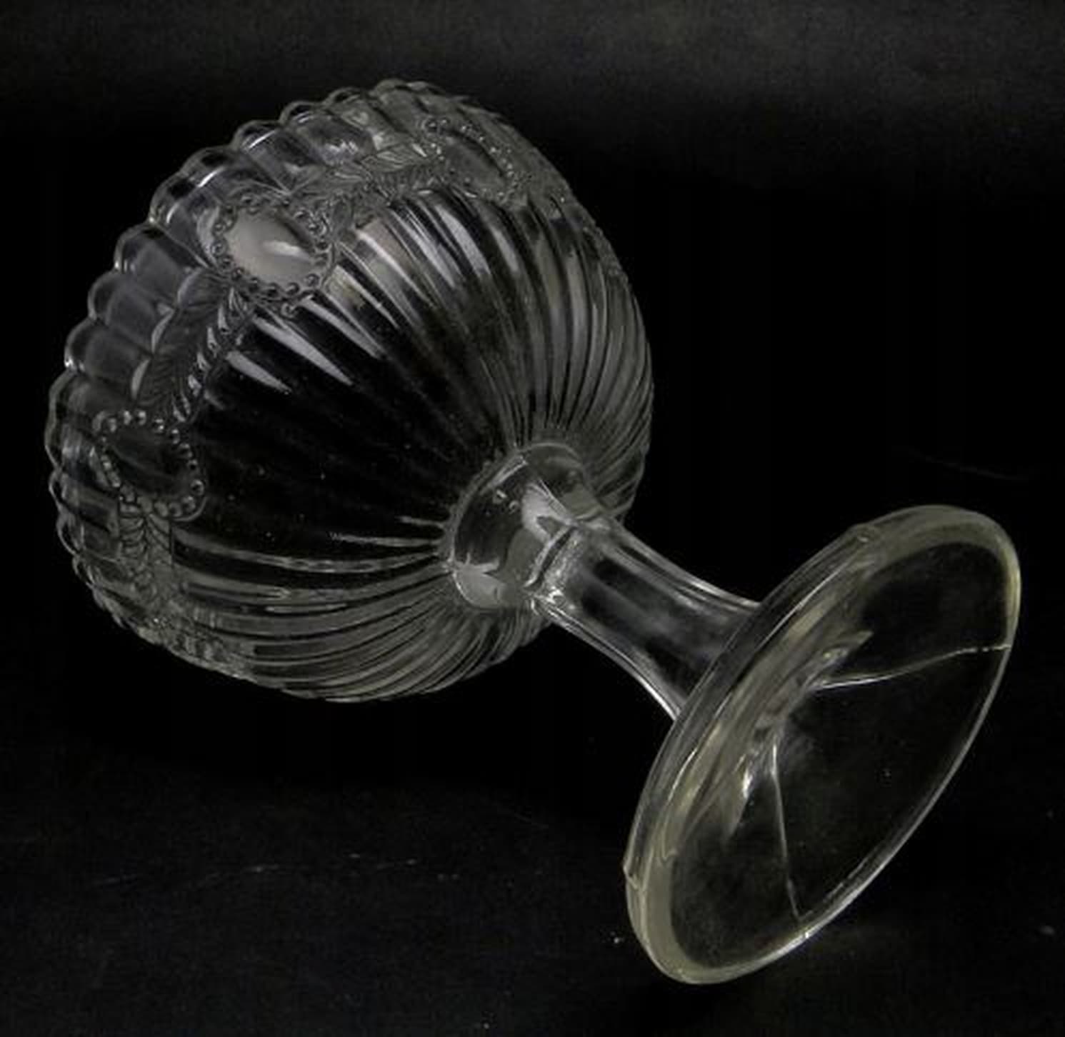 Cukiernica pucharowa koszyczkowa, szkło prasowane, Ząbkowice, Polska, lata 70. - 187179