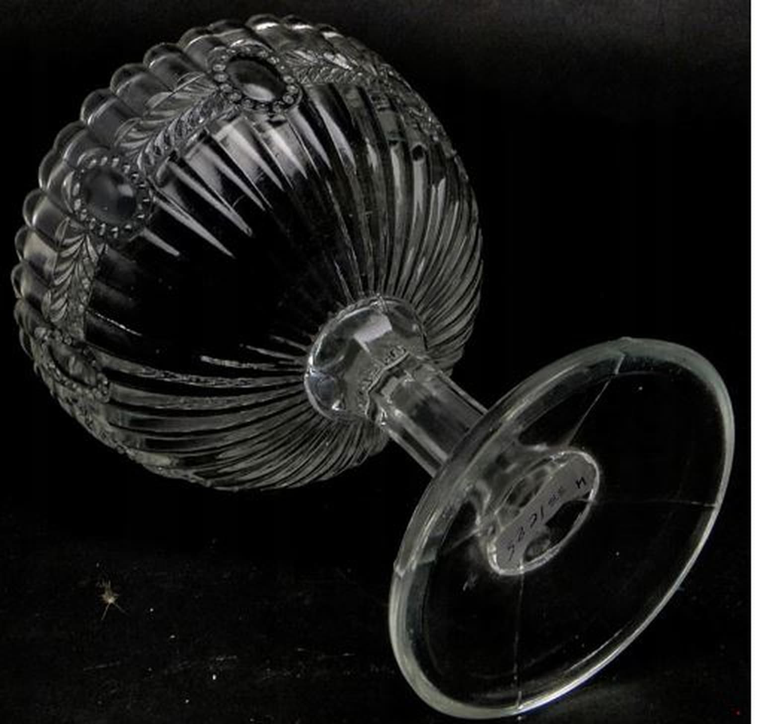 Cukiernica pucharowa koszyczkowa, szkło prasowane, Ząbkowice, Polska, lata 70. - 187175