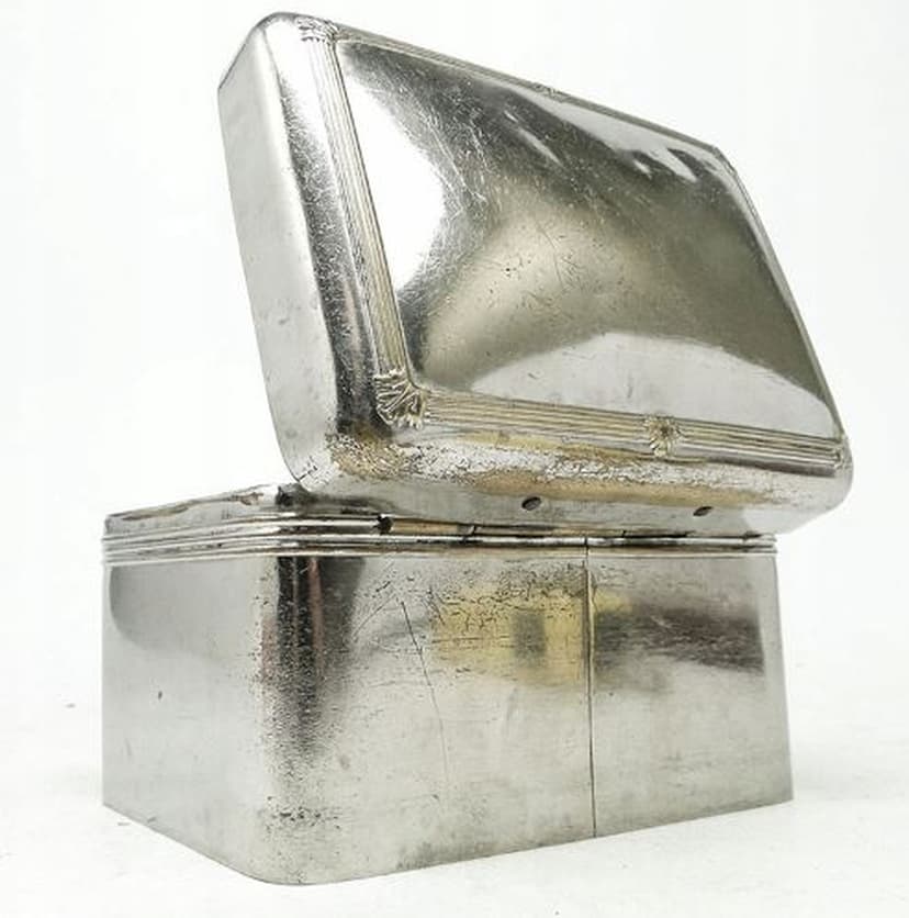 Cukiernica Art Deco, mosiądz srebrzony, WMF, Niemcy, lata 20.