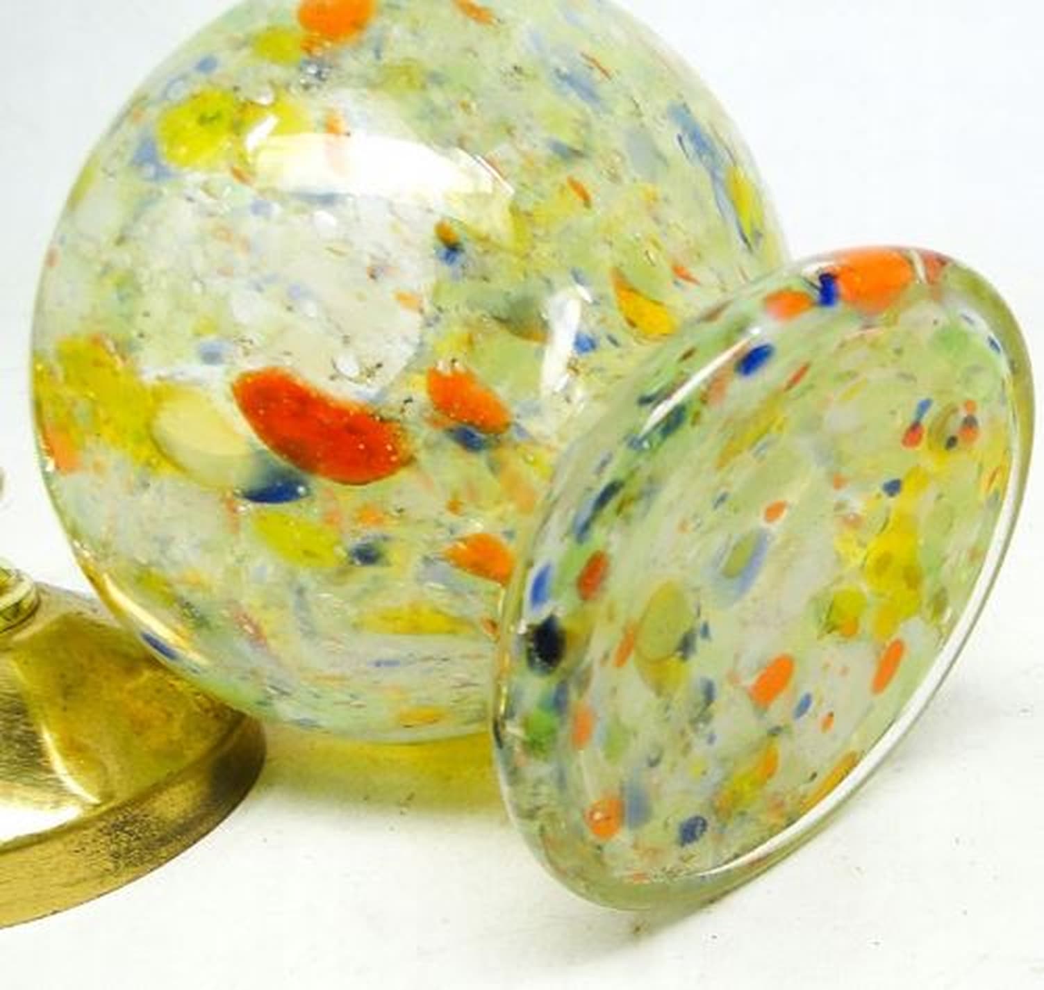 Pojemnik na biżuterię, mid-century modern, szkło, mosiądz, Czechosłowacja, lata 50. - 187233