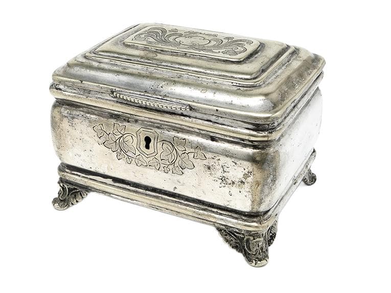 Cukiernica Eklektyzm, mosiądz srebrzony, Polska, XIX w. - 193034