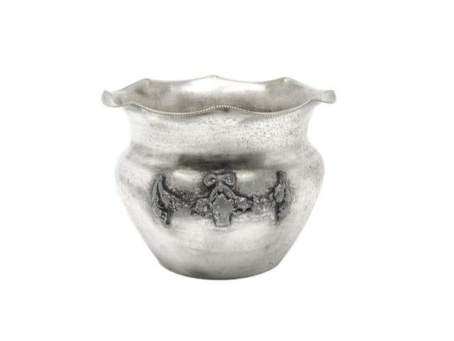 Cukiernica, Art Nouveau, mosiądz srebrzony, Polska, lata 20. - WYMIARY