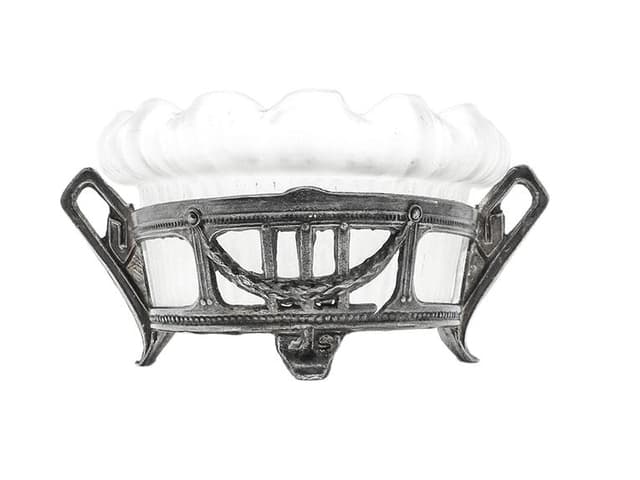 Cukiernica Art Nouveau, cyna srebrzona, WMF, Niemcy, lata 20. - WYMIARY