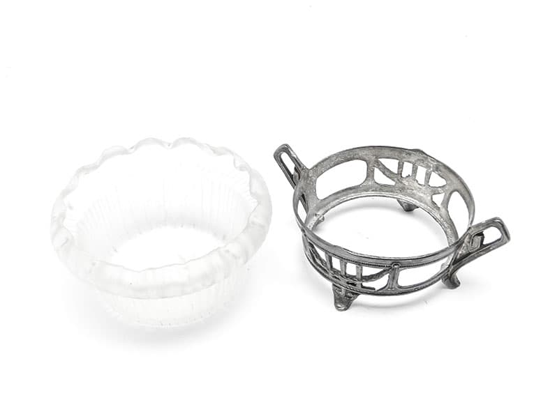 Cukiernica Art Nouveau, cyna srebrzona, WMF, Niemcy, lata 20. - 187405