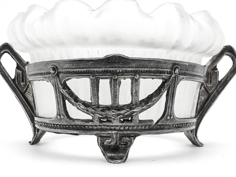 Cukiernica Art Nouveau, cyna srebrzona, WMF, Niemcy, lata 20. - 187400