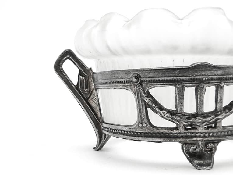 Cukiernica Art Nouveau, cyna srebrzona, WMF, Niemcy, lata 20. - 187401