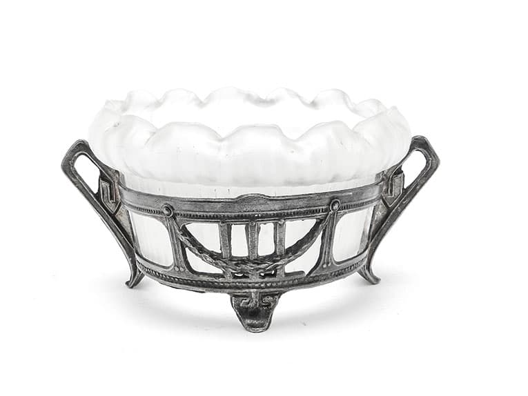 Cukiernica Art Nouveau, cyna srebrzona, WMF, Niemcy, lata 20. - 187397