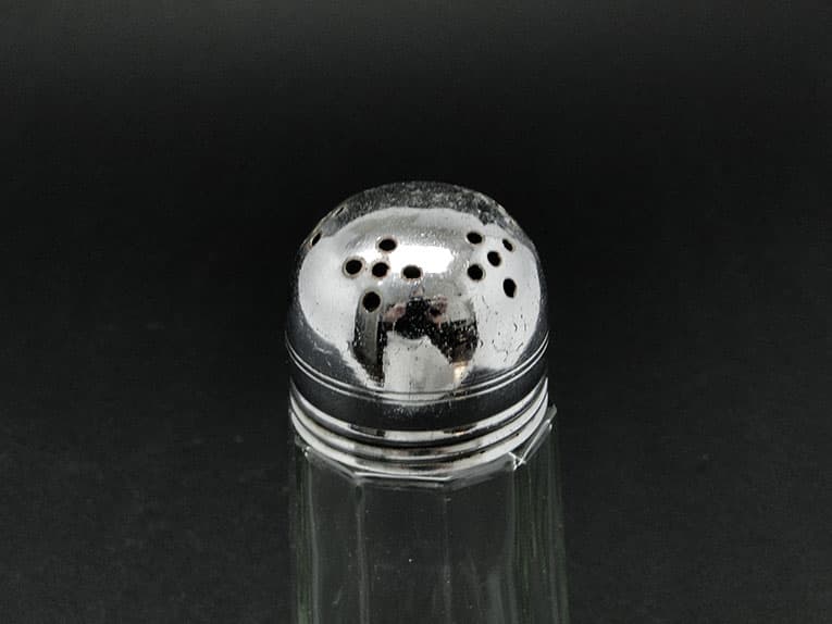 Cukiernica do cukru pudru, szkło, mosiądz chromowany, Szwecja, lata 70. - 187425