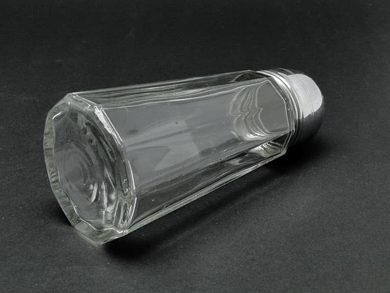 Cukiernica do cukru pudru, szkło, mosiądz chromowany, Szwecja, lata 70. - 187428