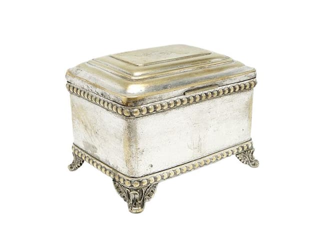 Cukiernica Eklektyzm, mosiądz srebrzony, Bracia Buch, Polska, pocz. XX w. - WYMIARY