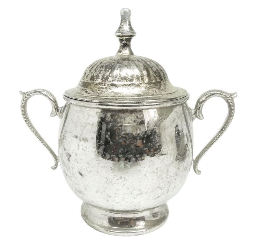 Cukiernica, secesja art deco, mosiądz srebrzony, Szwecja, lata 20.