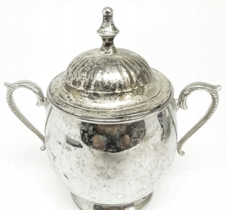 Cukiernica, secesja art deco, mosiądz srebrzony, Szwecja, lata 20. - 187474