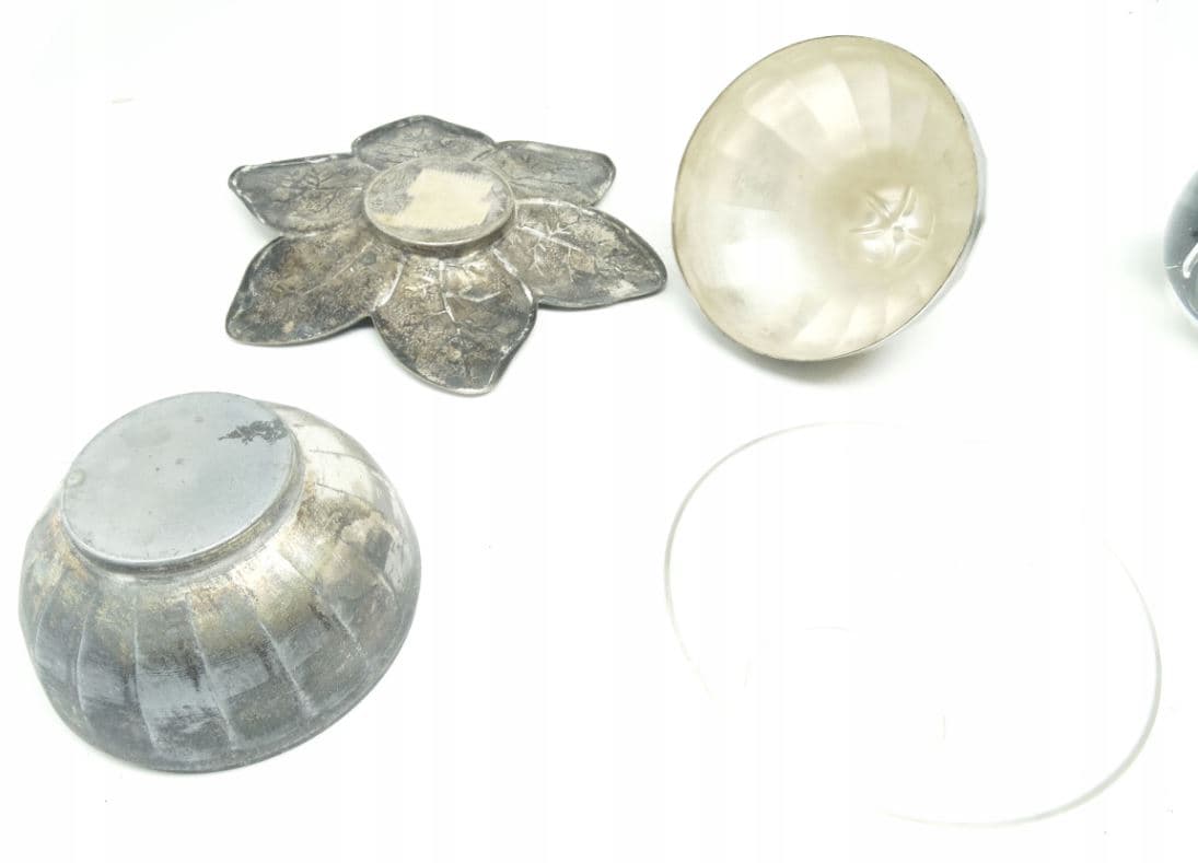 Cukiernica, Art Deco, mosiądz srebrzony, Szandrik, Węgry, lata 30. - 187497