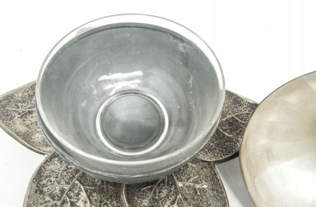 Cukiernica, Art Deco, mosiądz srebrzony, Szandrik, Węgry, lata 30. - 187492