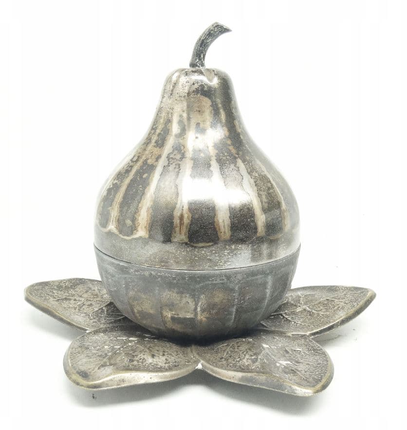 Cukiernica, Art Deco, mosiądz srebrzony, Szandrik, Węgry, lata 30.