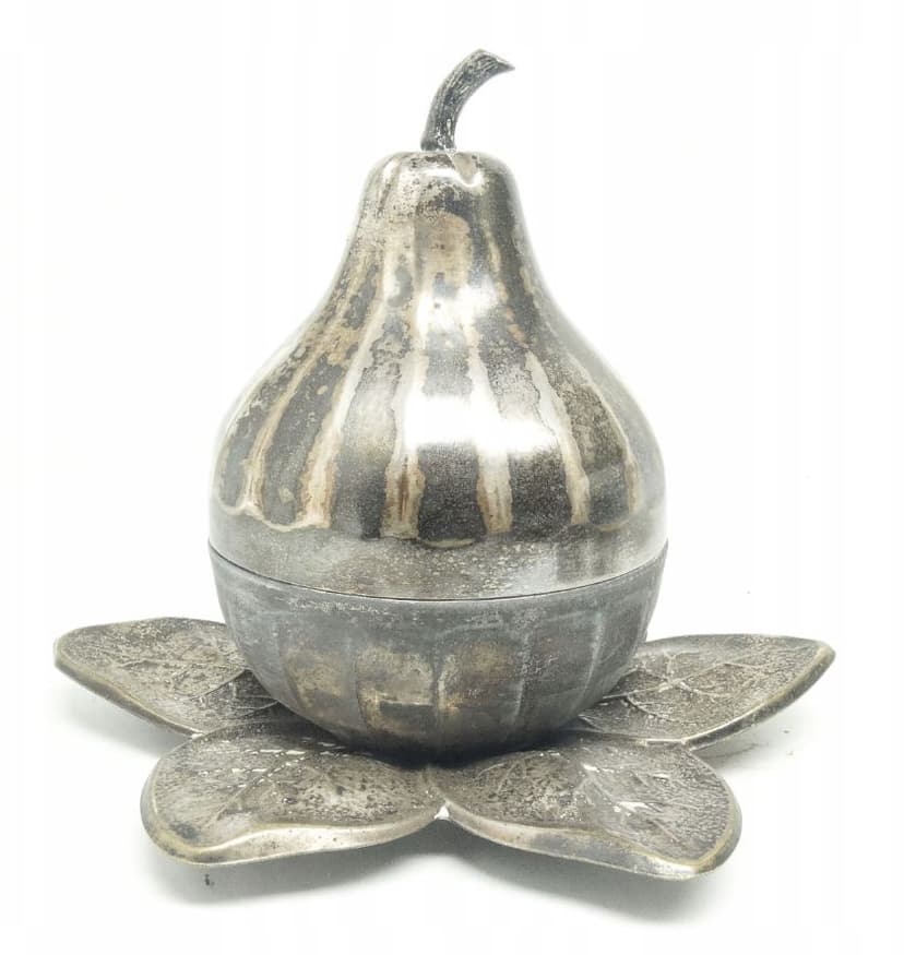 Cukiernica, Art Deco, mosiądz srebrzony, Szandrik, Węgry, lata 30.