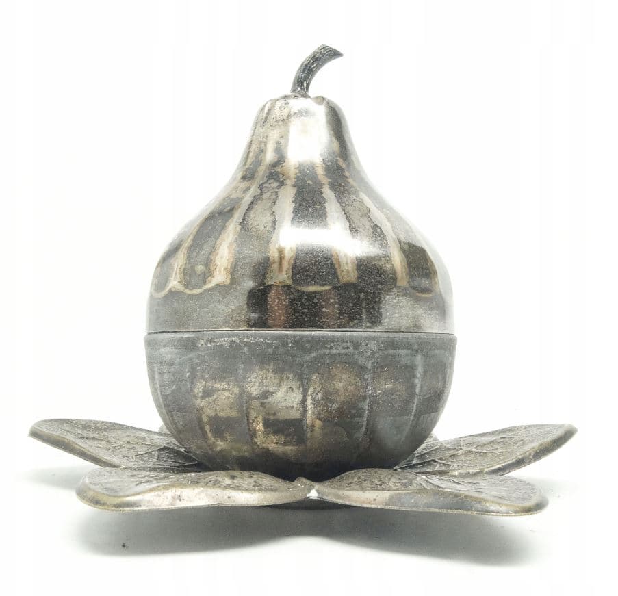 Cukiernica, Art Deco, mosiądz srebrzony, Szandrik, Węgry, lata 30. - 187498