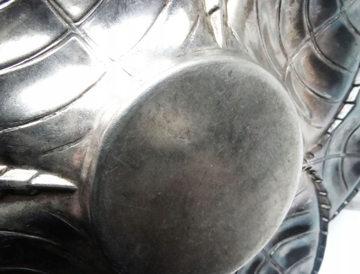 Cukiernica Art Deco, mosiądz srebrzony, Polska, lata 20. - 187522