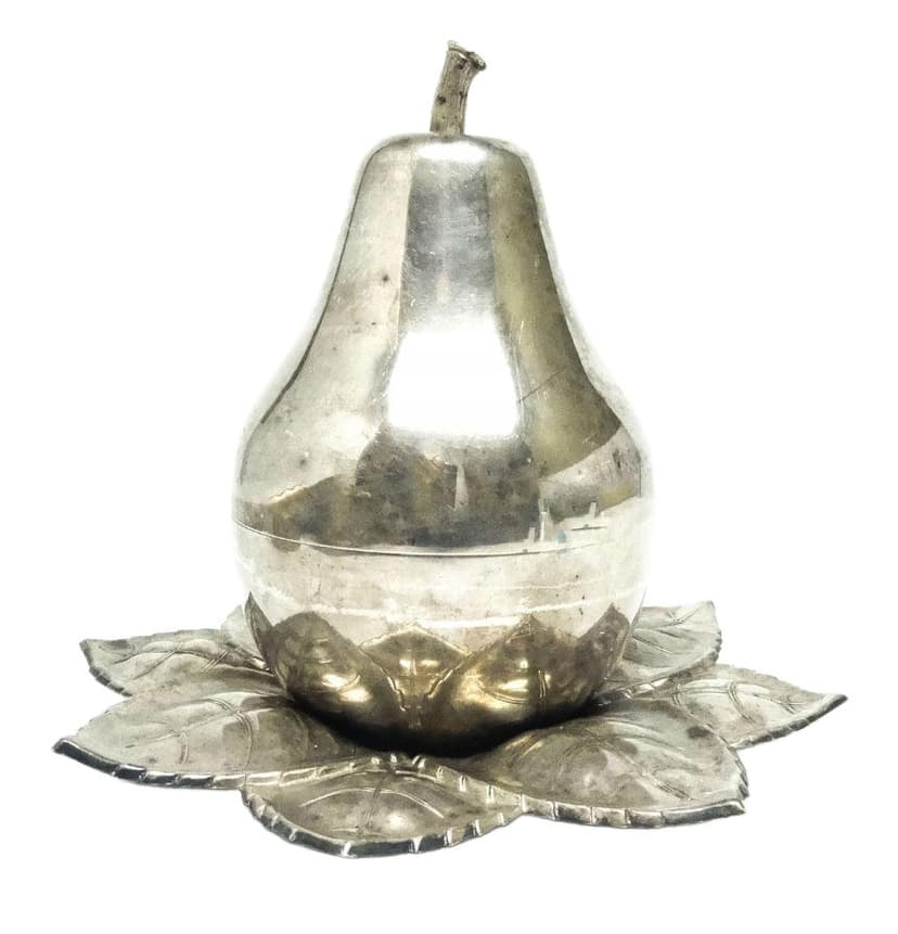 Cukiernica Art Deco, mosiądz srebrzony, Polska, lata 20.