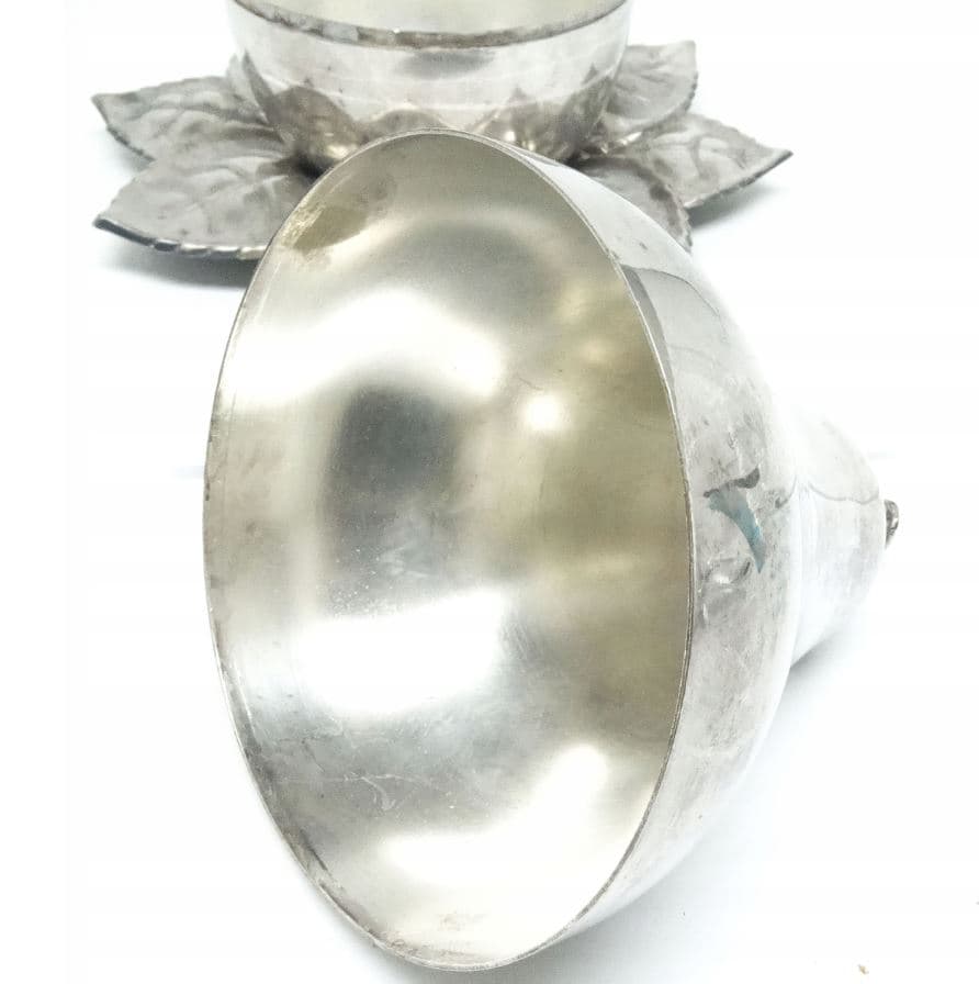 Cukiernica Art Deco, mosiądz srebrzony, Polska, lata 20. - 187525