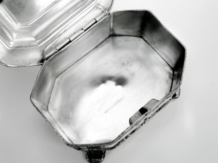 Cukiernica Biedermeier, miedź srebrzona, Norblin, Polska, lata 20. - 187564