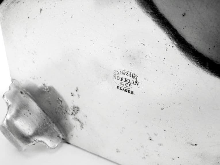 Cukiernica Biedermeier, miedź srebrzona, Norblin, Polska, lata 20. - 187566