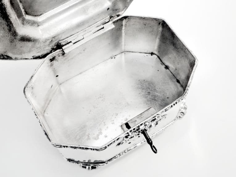 Cukiernica, Biedermeier, miedź srebrzona, Fraget, Polska, XIX w. - 187590