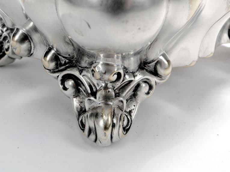 Cukiernica sarkofagowa Biedermeier, mosiądz srebrzony, Szwecja, XIX w. - 187614