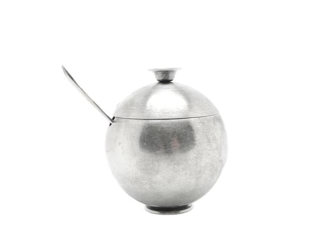 Cukiernica mid-century modern, mosiądz srebrzony, Polska, lata 60. - WYMIARY