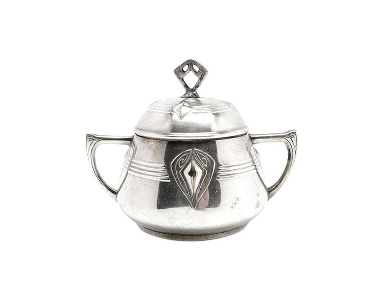 Cukiernica Art Nouveau, mosiądz srebrzony, WMF, Niemcy, początek XX w.