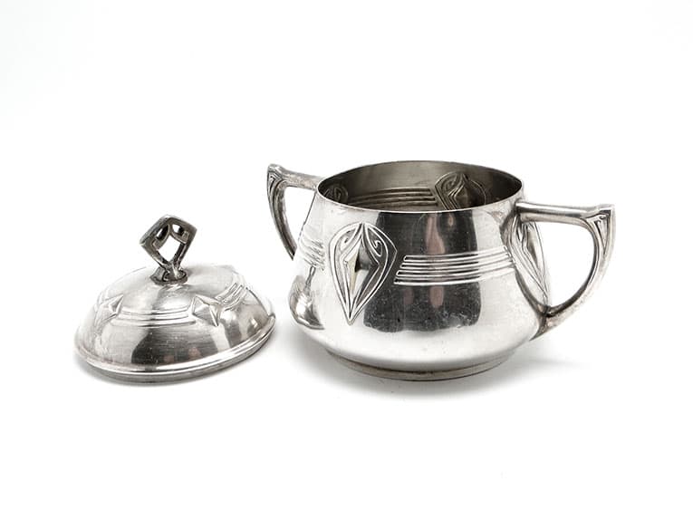 Cukiernica Art Nouveau, mosiądz srebrzony, WMF, Niemcy, początek XX w. - 187689