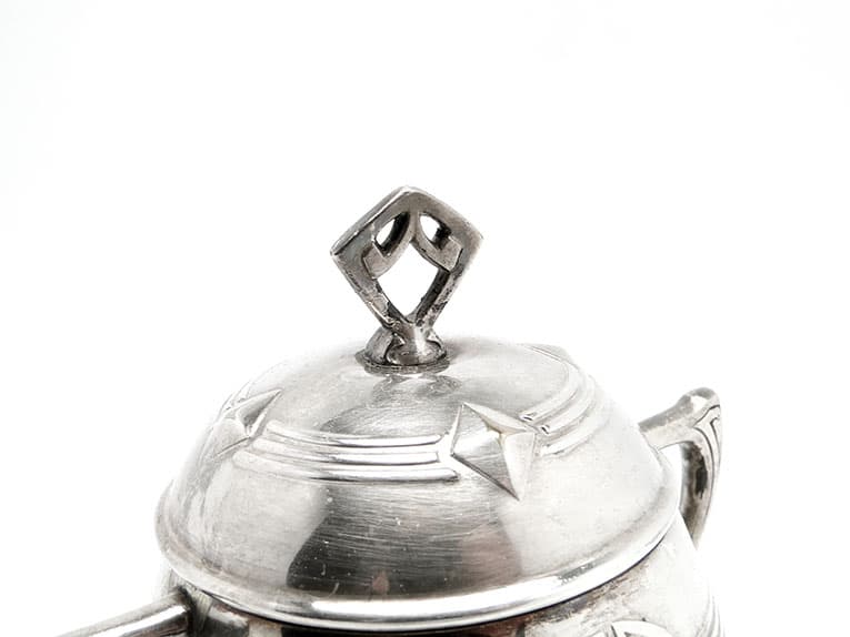 Cukiernica Art Nouveau, mosiądz srebrzony, WMF, Niemcy, początek XX w. - 187688