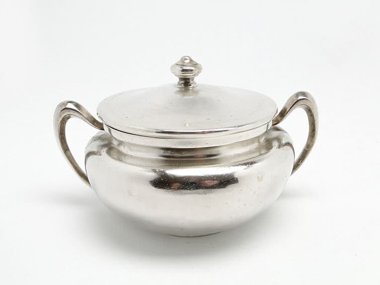 Cukiernica Art Nouveau, mosiądz srebrzony, Norblin, Polska, lata 20. - 187709