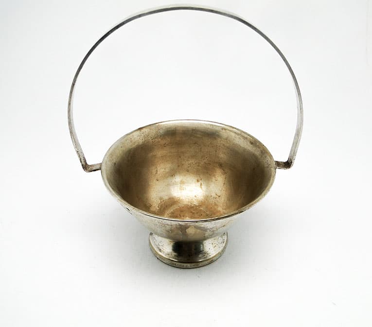 Cukiernica Art Deco, mosiądz srebrzony, Polska, lata 20. - 187736