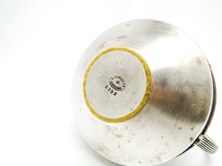 Cukiernica, eklektyzm, mosiądz srebrzony, Bracia Henneberg, Polska, lata 20. - 187753