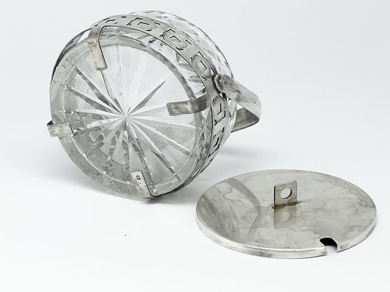 Cukiernica, postmodernizm, szkło, mosiądz srebrzony, Polska, lata 70. - 187832