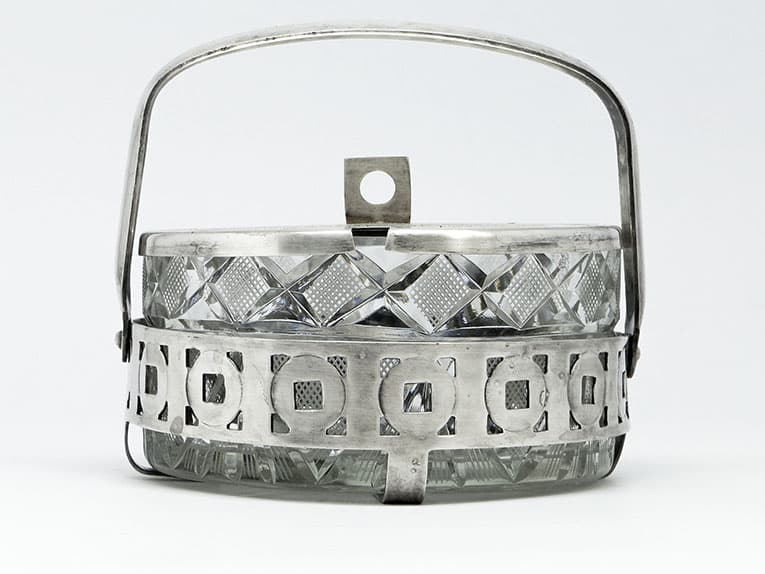 Cukiernica, postmodernizm, szkło, mosiądz srebrzony, Polska, lata 70. - 187827