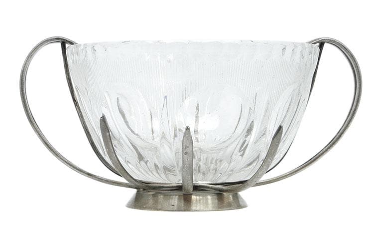 Cukiernica, new look postmodernizm, mosiądz srebrzony szkło, Polska, lata 70.