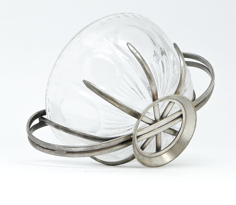 Cukiernica, new look postmodernizm, mosiądz srebrzony szkło, Polska, lata 70. - 187844