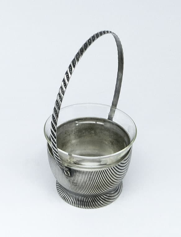 Cukiernica Art Deco, mosiądz srebrzony, Szandrik, Węgry, lata 30. - 187909