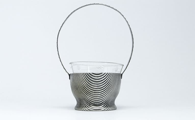 Cukiernica Art Deco, mosiądz srebrzony, Szandrik, Węgry, lata 30. - 187908