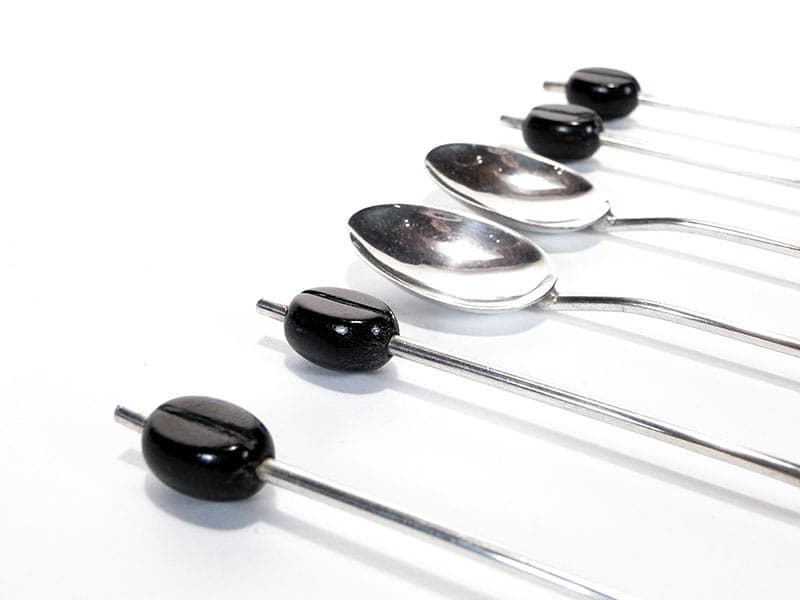 Coffee Spoon Set Art Deco, silver, black bakelite, United Kingdom, 1930s. - 187892
